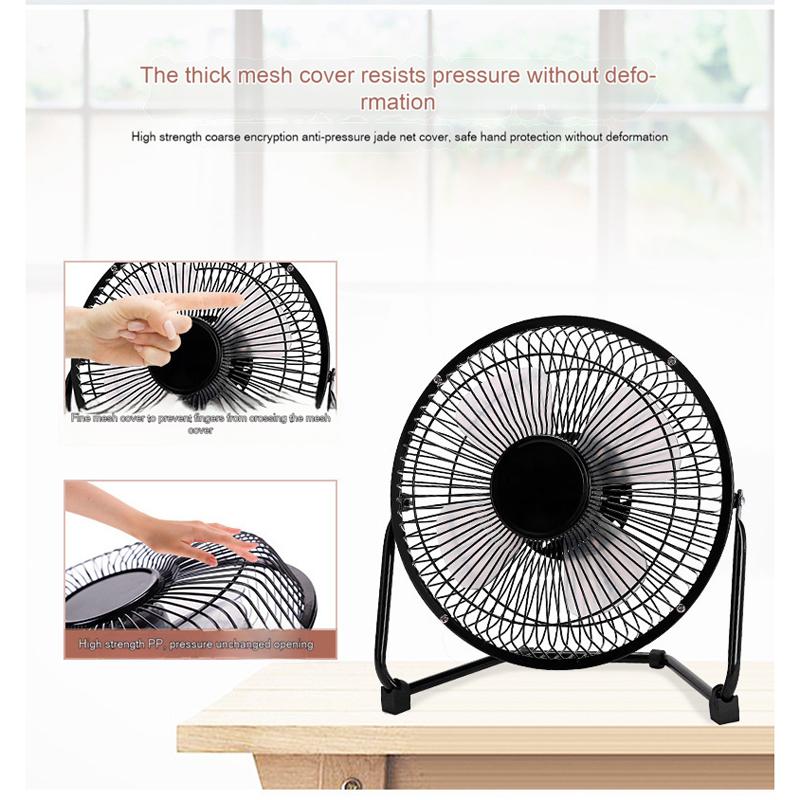 Quạt mini lồng sắt 4 cánh nhỏ gọn mát cắm điện cổng usb gập xoay để bàn làm việc văn phòng xe hơi ô tô giường ngủ em bé