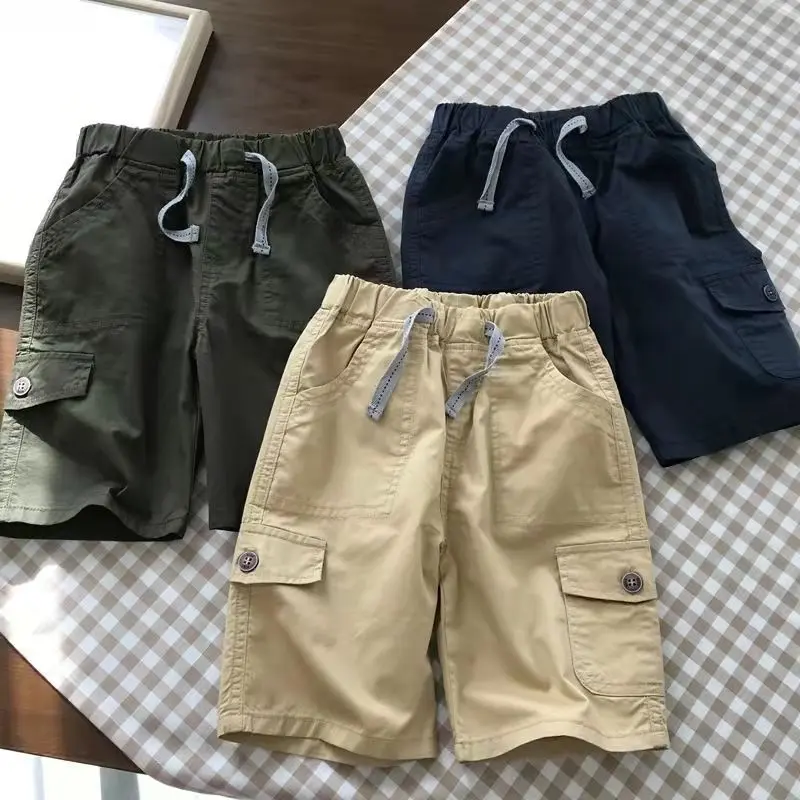 Quần Soóc Thường Ngày Cho Bé Trai, Mỏng Và Dễ Phối Đồ, Thích Hợp Cho Mùa Hè, Chất Liệu Cotton, 110 Cỡ (Chiều Dài Đến Đầu Gối) Và Cỡ 170, Quần Dài Đến Đầu Gối Cho Trẻ Em, Vải Bông Dệt, Năm 2024