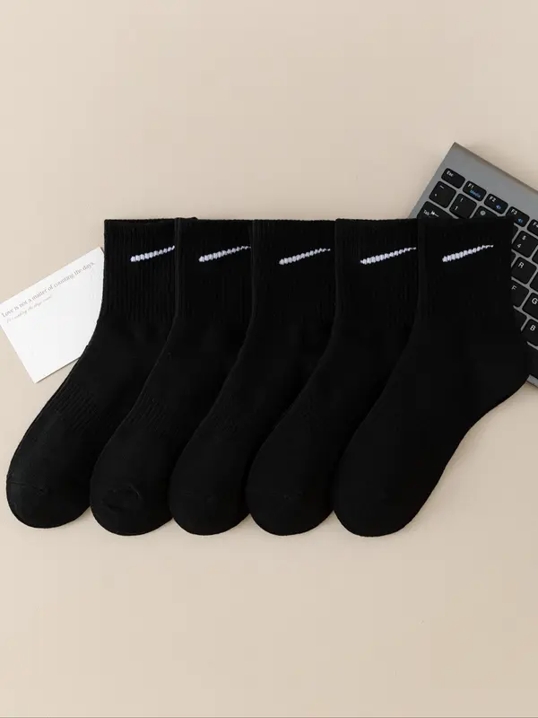 Women's Mid-calf Socks, Casual Comfy Breathable Socks for Daily Wear, Women's Socks for All Seasons 4