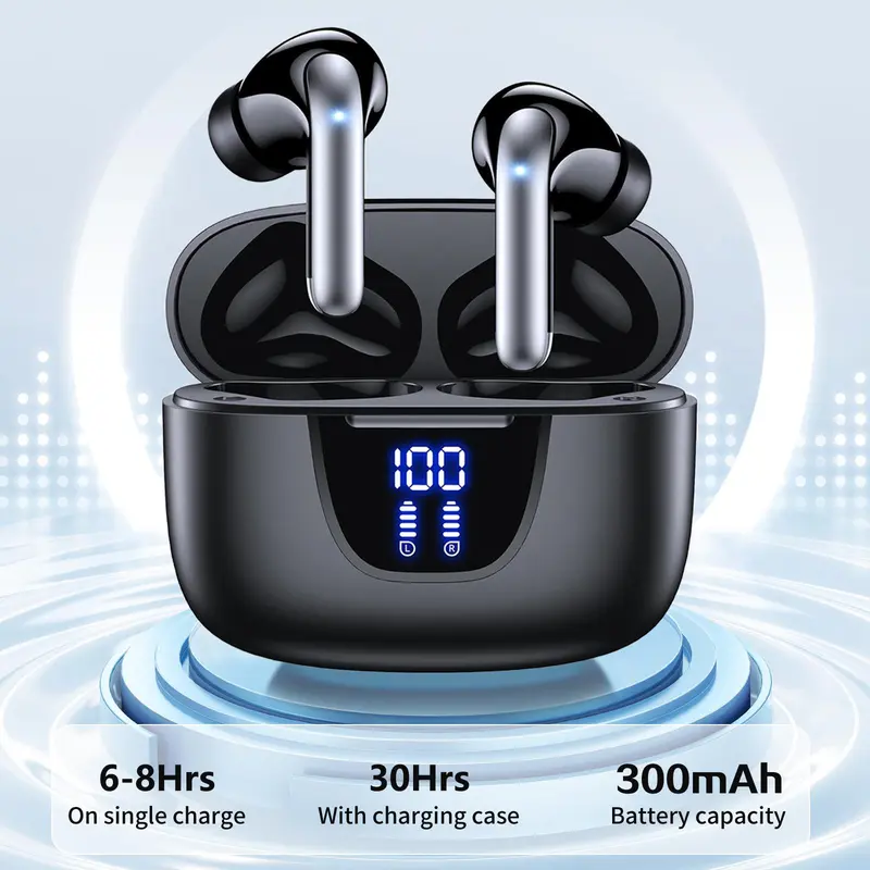Wireless Earphone, in-ear Design Earphone with Charging Case, Noise Cancelling Earbuds for Gaming & Sports, Suitable for iPhone & Android, Audio 4