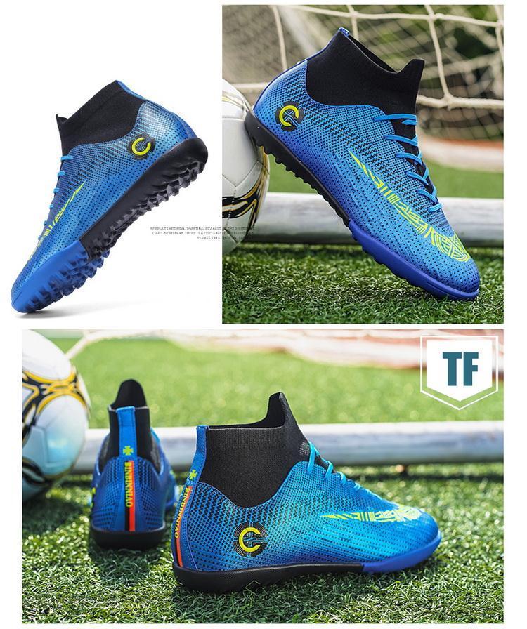 Product Introduction of Men's High Top Soccer Shoes Ronaldo Messi Assassin Long Spike Boots 7 Children's Students Teenagers Men's AG Broken Spike Training Shoes 11