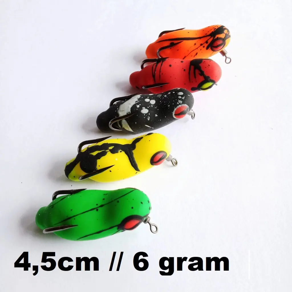 Umpan Casting Gabus Toman Soft Frog Geol WTD Hook Black Nikel 4,5cm/6gram - Lure