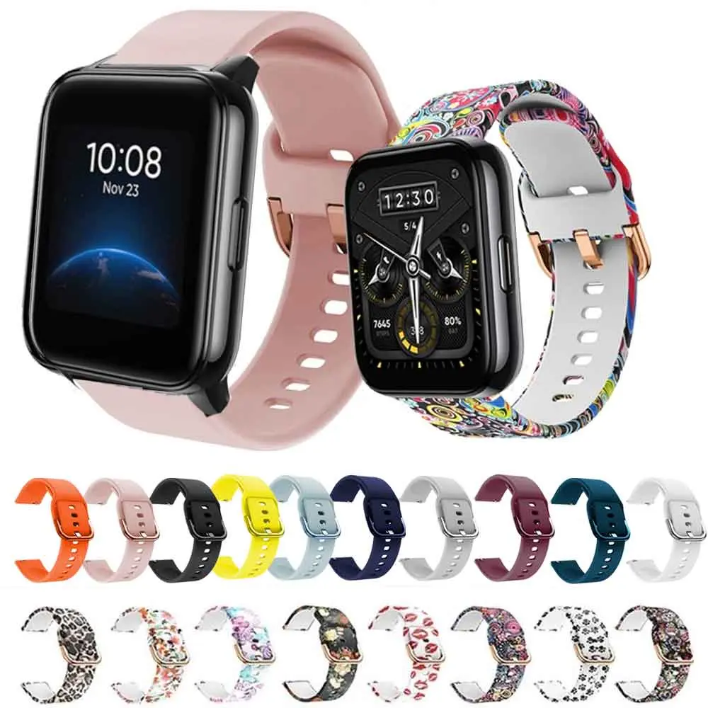 22mm Watch Band for Realme Watch 2/2 Pro Strap Smartwatch Bracelet Silicone Watchband for Realme Watch S/S Pro Sport Wristband smart  bracelet  watch watch  8  smart  watch Durable Wearable Accessory Steel Multicolor
