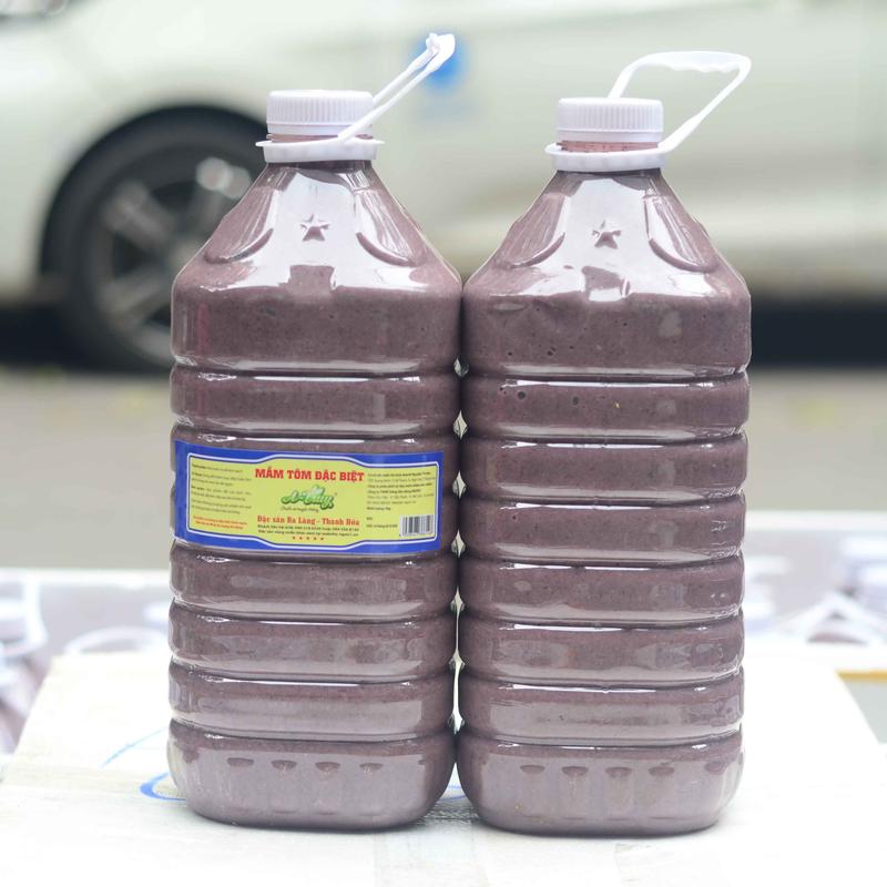 Can 5l mắm tôm đặc sản Ba làng - Thanh Hóa chuyên sử dụng nhà hàng, mắm ngon, đặc sánh, dậy mùi thơm, vị dịu và rất dễ pha