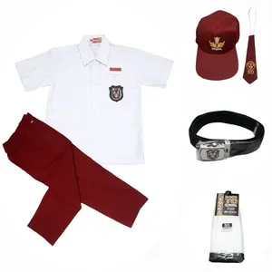 Seragam SD Merah Putih Laki-laki Baju Pendek Celana Panjang