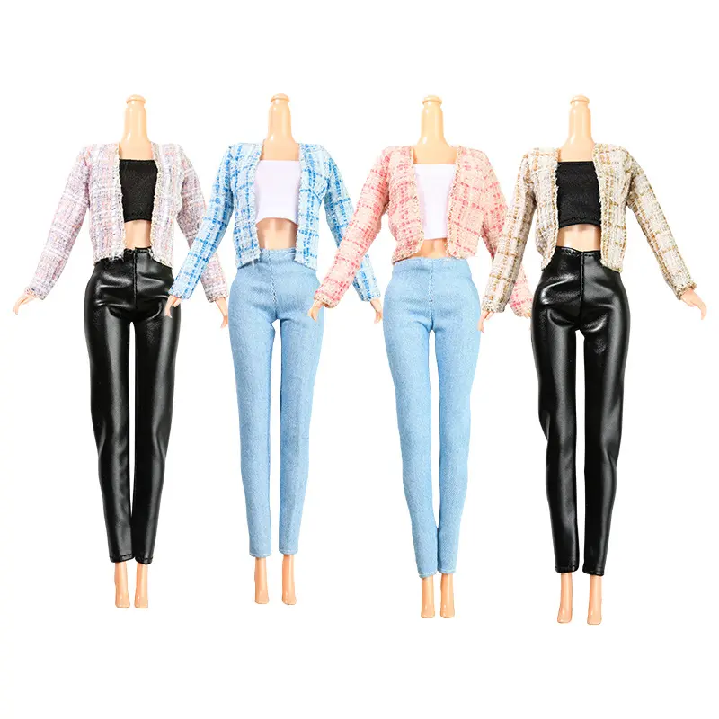 30cm Yitian doll dress up clothes set original fashion princess supermodel toy doll small fragrant leather pants set