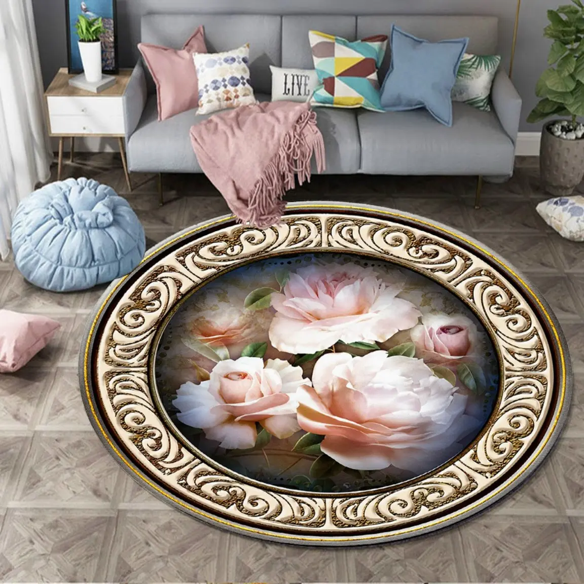 Thảm Tròn Bali nhập khẩu ( Decor)
