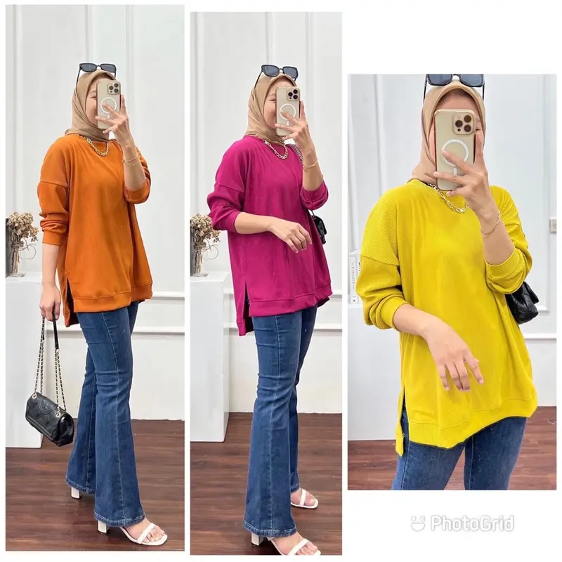 Atasan blouse wanita bahan hanover merk clarke Fit Kaos 0