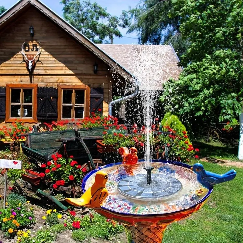 Solar Fountain Pump, Solar Fountain Pump with Nozzles, Outdoor Water Feature for Bird Bath, Pond, Garden, Backyard Decoration, Decorative, Waterfall 5