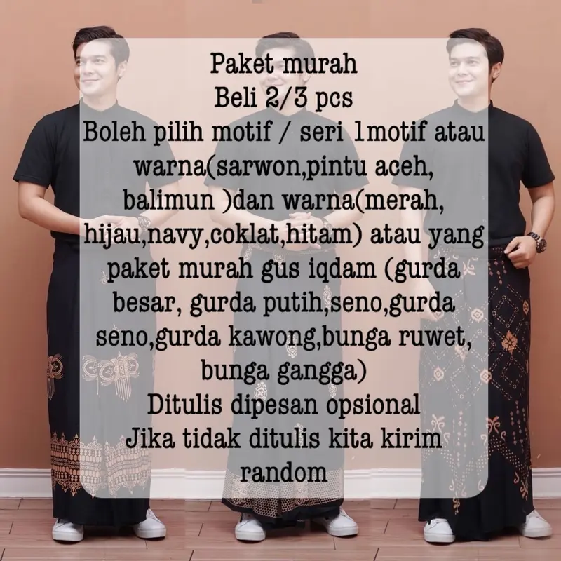 Paket Random Sarung Termurah 100ribu dapat 3 pcs motif sarang tawon 2