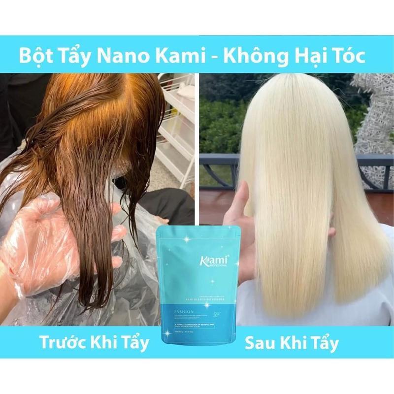 Bột tẩy Nano Kami siêu mạnh,chống xót,chống rát da đầu Đổi Màu Tóc Nhuộm Tóc
