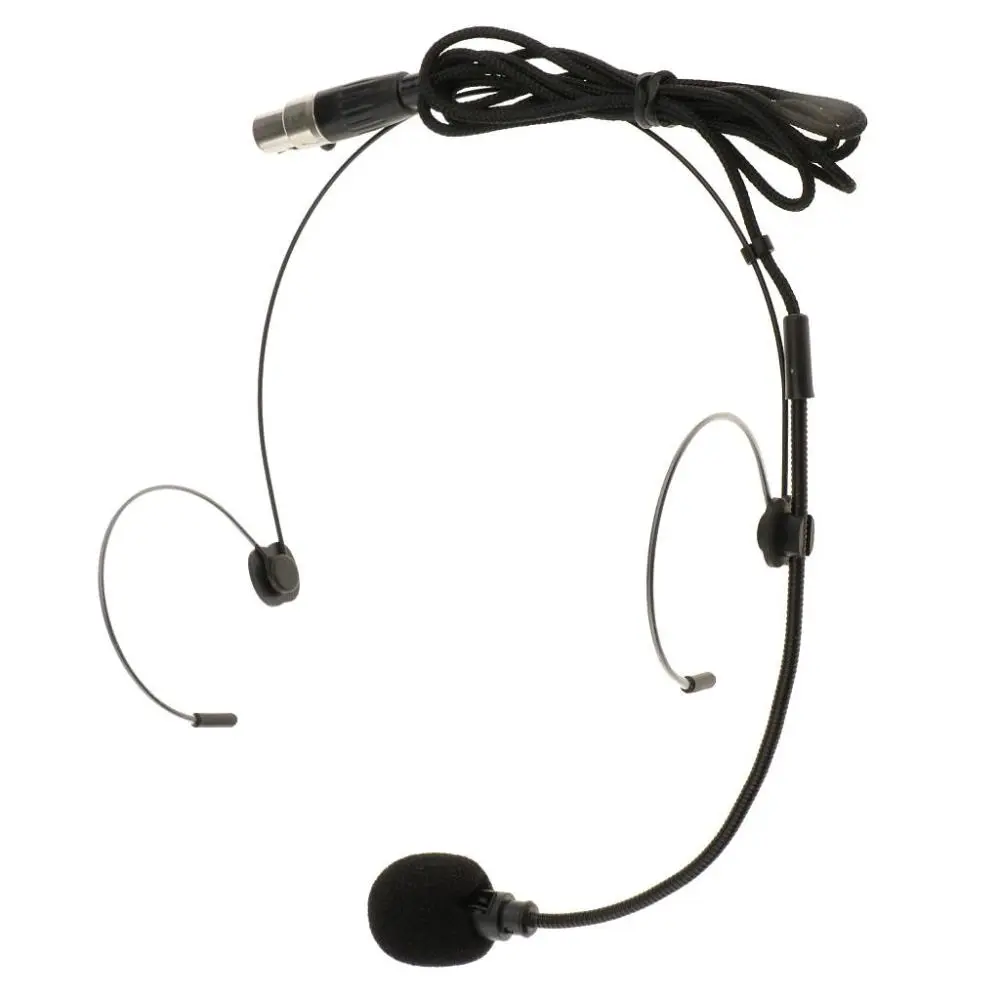 Beige Earhook 3.5mm Mono Headworn Headset Head-mounted Microphone MIC