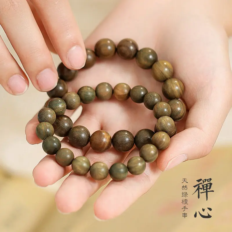 Green Sandalwood Bracelet Girls Simple Wooden Bracelet