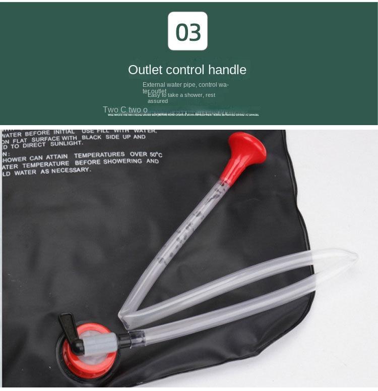 Product Introduction of Outdoor Camping Shower BagSolar Hot Water Bag Portable Outdoor Shower and Shower Cool Shower Water Storage Bag 3
