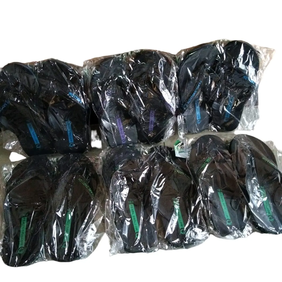 Sendal swallow hitam pear isi 6 pasang