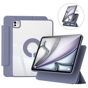 KENKE Funda magnética desmontable rotativa para tablet con soporte para lápiz, Funda inteligente para tablet, Cubierta protectora de piel sintética para tablet, Accesorios para tablet compatibles con iPad