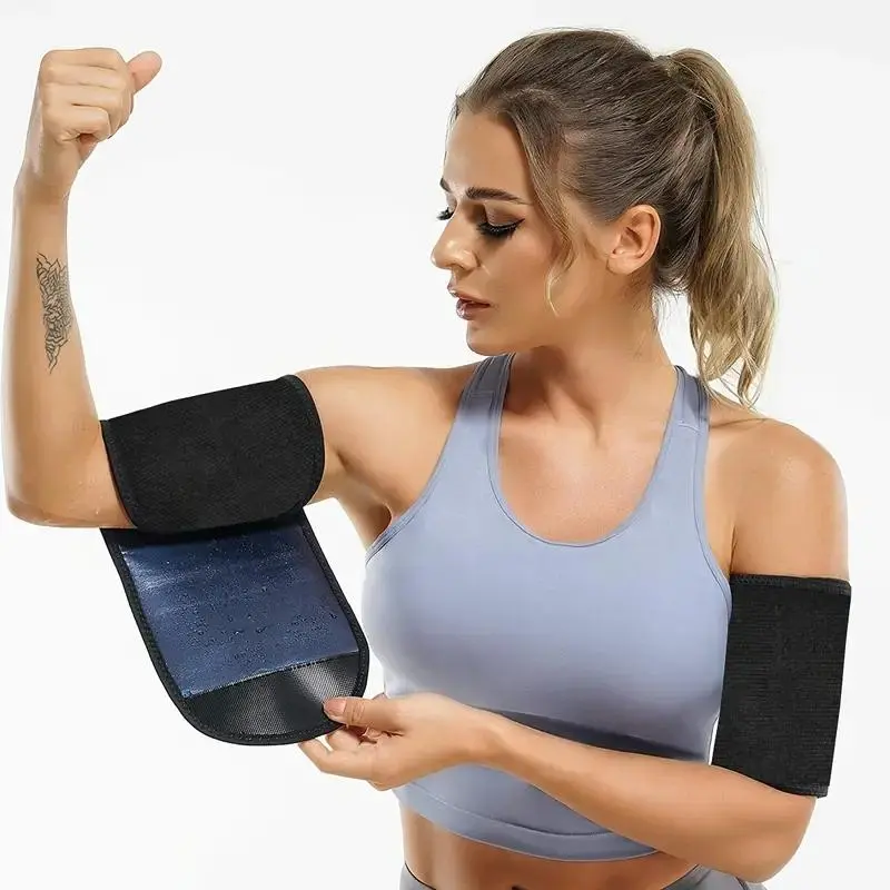 Sweat Arm Bands, 1 Pair Exercise Wraps Muscle Strengthening Belt for Women & Men Sauna Arm Shaper Compression Sleeves Wraps for Arm Muscle Training, Volleyball Gear