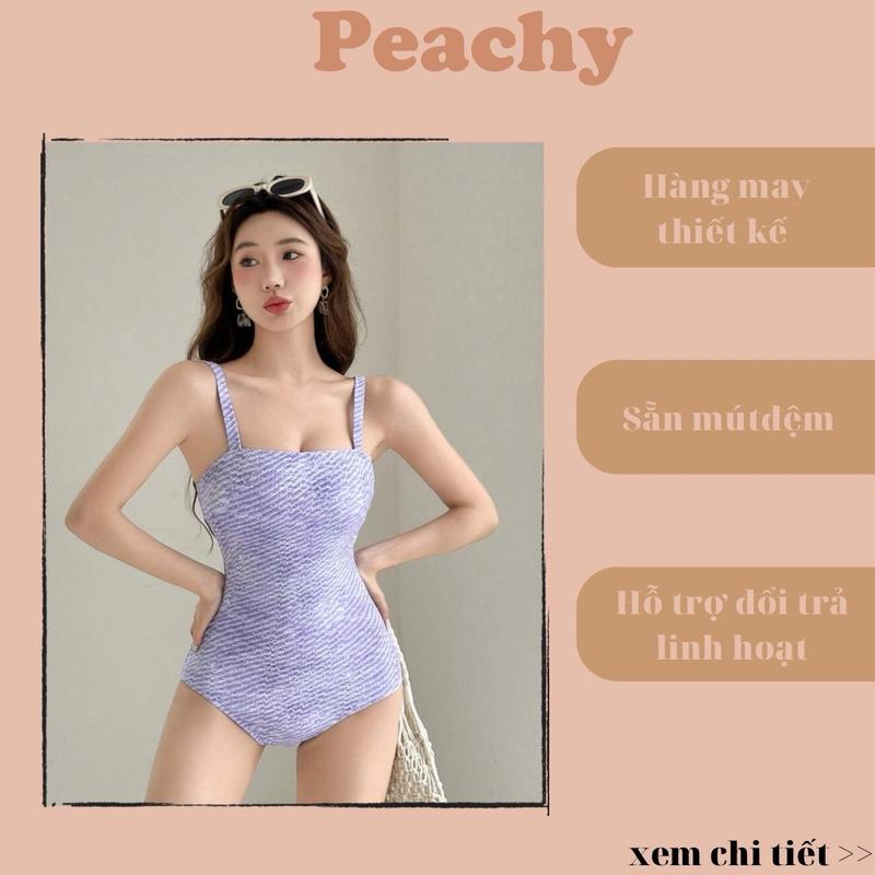 Peachybikini TV51 - Bikini Liền Thân Loang Tím pastel 3