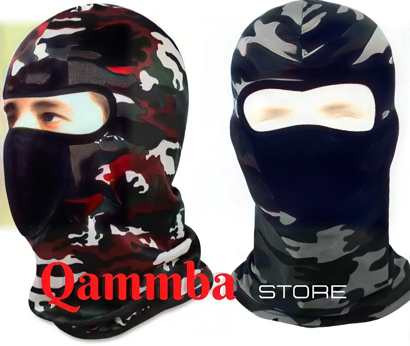Qammba - Balaclava Motif Army / Masker Full Face Motor / Masker Ninja Motif Army / Master Buff Army / Sarung Kepala Helm