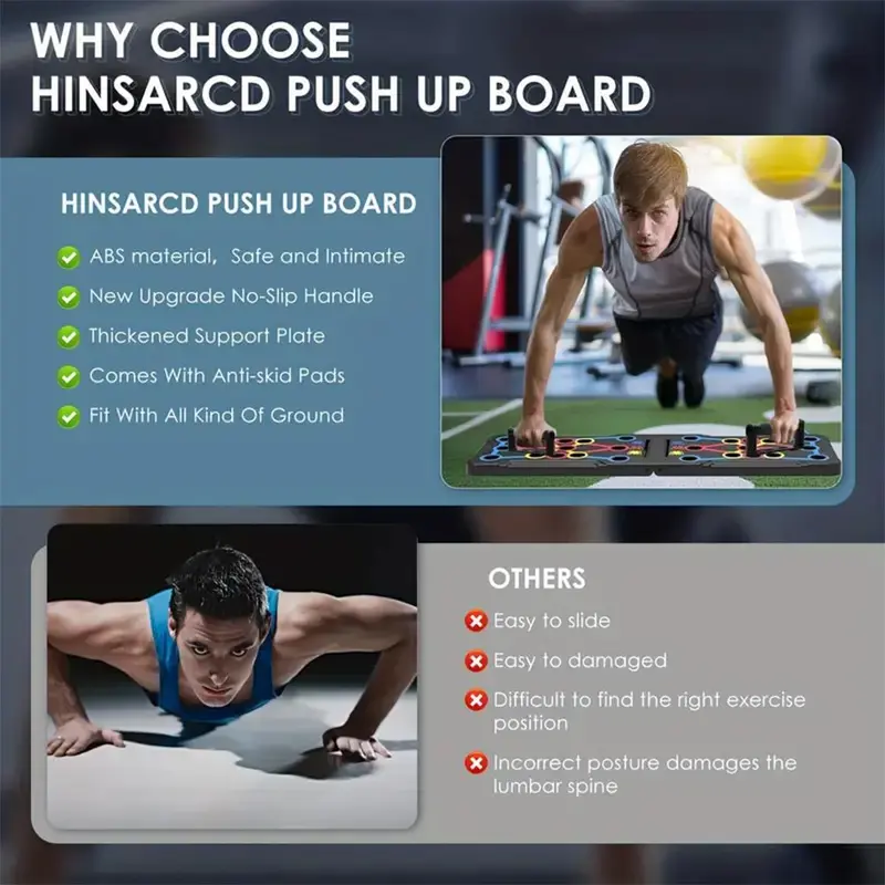 Push Up Board, Abdominal and Chest Muscle Training Folding Push Up Stand, Portable Fitness Equipment for Home Gym, Gymtok, Birthday Gift for Bf 3