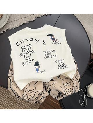 Bộ hè cho bé trai mùa hè trẻ em áo thun ba lỗ không tay quần short gió set thời trang cho bé