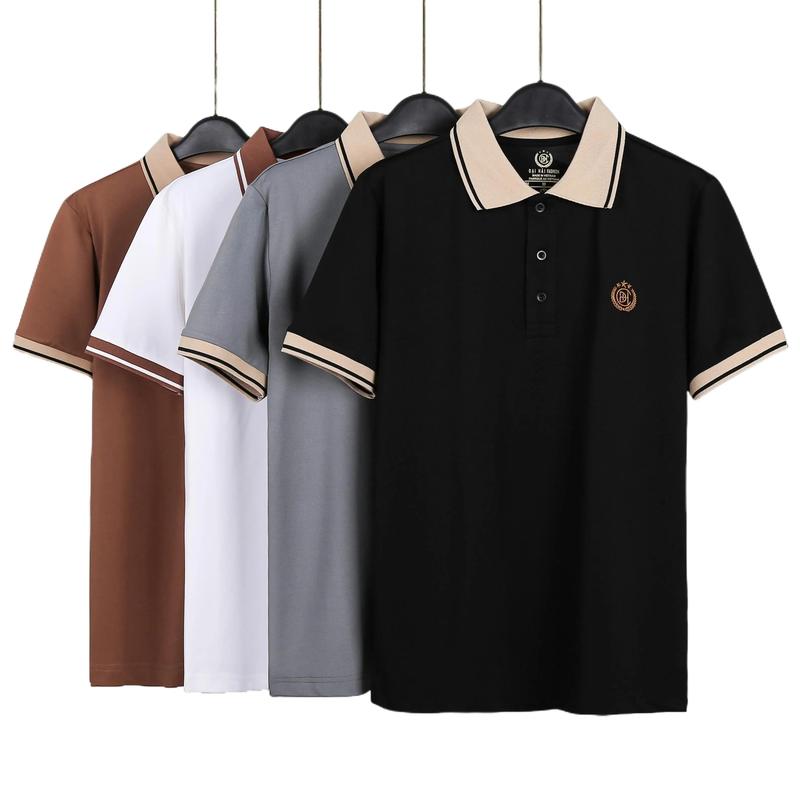  Áo thun polo ĐẠI HẢI #03 chất polyester áo trơn  phối bo cổ Có Cổ Tay Ngắn Nam nữ Menswear Shirt Cộc Tay Ngắn Tay Nhung สีฟ้าอ่อน áo tay thường áo bảo hoàng bahololo áo  polo dệt kim cho 