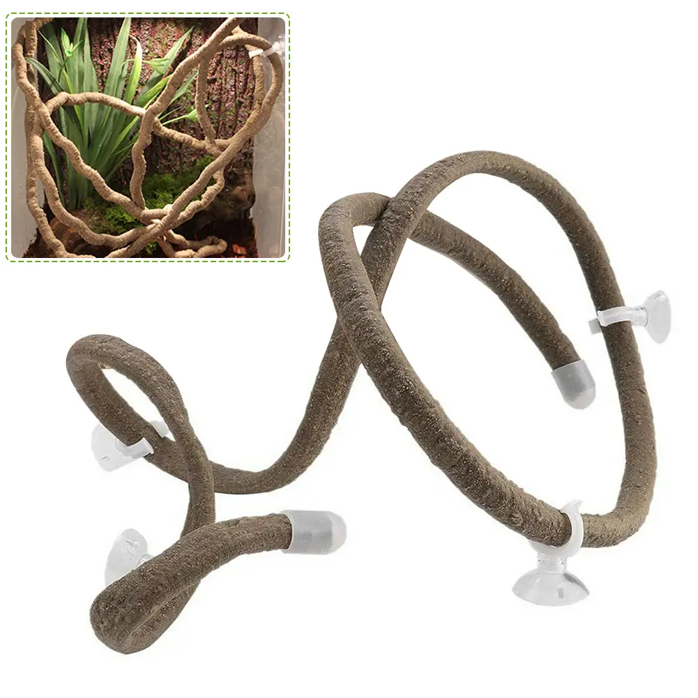 Artificial Flexible Reptile Vines Rattan Chameleon Lizard Terrarium Branches Bendable Jungle Reptile Pet Habitat Decoration #436939