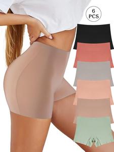 Women's Solid Color Boyshorts, Soft Comfy Breathable High Waist Seamless  Panty for Daily Wear, Underwear for All Seasons