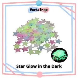 Star Glow in the Dark isi 100pcs Hiasan Dinding Glow Bintang