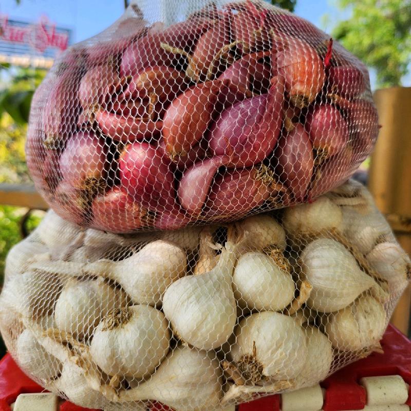 Combo 1Kg Hành Tím Và 1Kg Tỏi Lý Sơn Khô