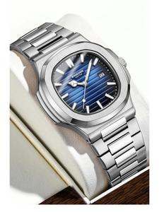 Men's Business Fashion Round Dial Analog Quartz Watch, Fashion Watch for Party, Daily Clothing Decor, Trendy All-match & Exquisite Watch for Birthday Gift with Box