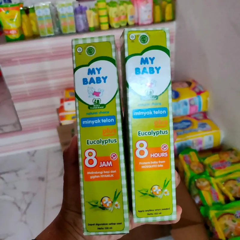 MY BABY minyak telon plus 150ml perlindungan nyamuk 8jam eucalypstus lavender 0
