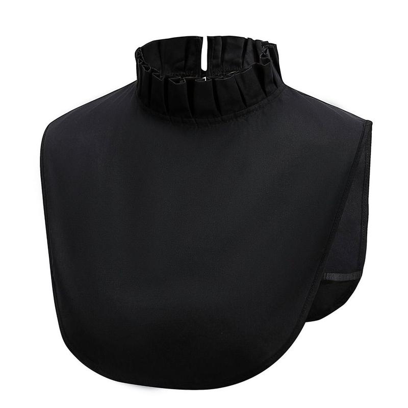 Elegant Cotton False Collar Solid Color Turtleneck Ruffled Mock Neck Sleeveless Detachable Clothes Accessory Women Ladies 6