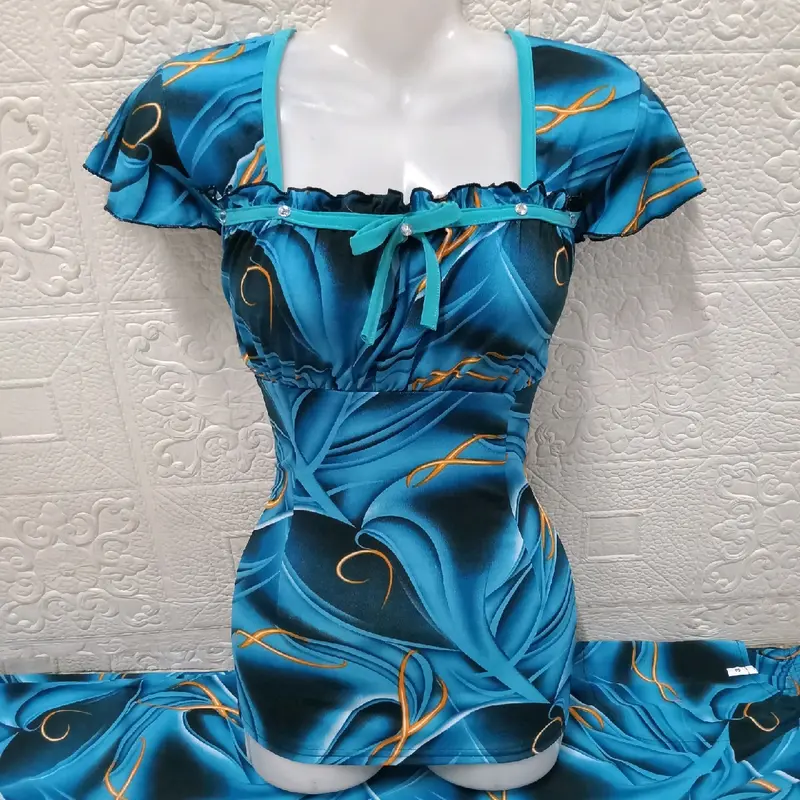 Đồ bộ mặc nhà nữ thun aty, áo thiết kế kiểu tay cánh tiên, quần dài ống ôm, size 12345 - Women 4
