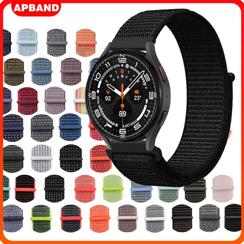 20mm 22mm Quick Release Nylon Loop Strap for Samsung Galaxy Watch FE 7 6 5 4 40 44mm 4 Classic 42 46mm 6 Classic 43 47mm Active 2 Sport Band Tali Jam Tangan Smartwatch for Huawei Watch Gt 5 4 for Redmi Watch 5 Active/lite/Amazfit/Garmin/Aolon/Itel/advan