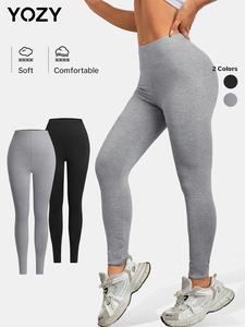 YOZY Women's Solid High Waist Leggings, Casual Comfy Skinny Pants for Daily Wear, Ladies Bottoms for Spring & Fall