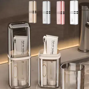 Perjalanan Set Cangkir/Serbaguna Gelas Travel/Cangkir Sikat Gigi /Tempat Penyimpanan Sikat Gigi Botol Transparant Untuk Travelling Lucu