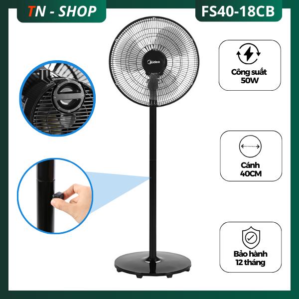 Quạt đứng Midea FS40-18CB, 50W, 3 tốc độ gió