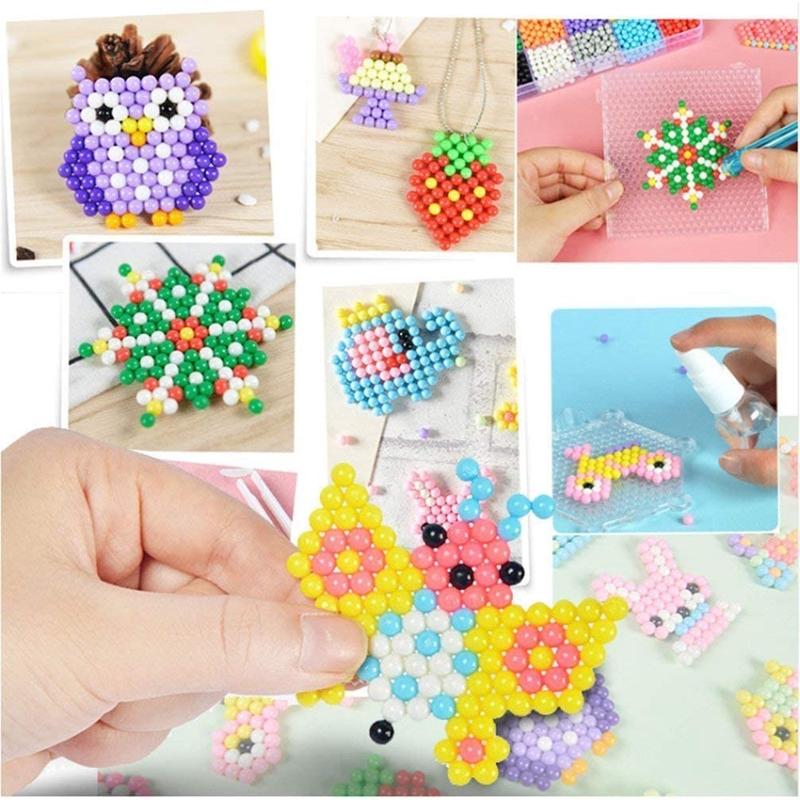 SONICE Kit Manik-manik Aqua Magic 3000 Manik-manik Air, Mainan Anak-anak Set Hadiah Kreativitas Mainan Pendidikan Manik-manik Air Semprot Dengan Seluruh Set Aksesori Kerajinan Seni 4