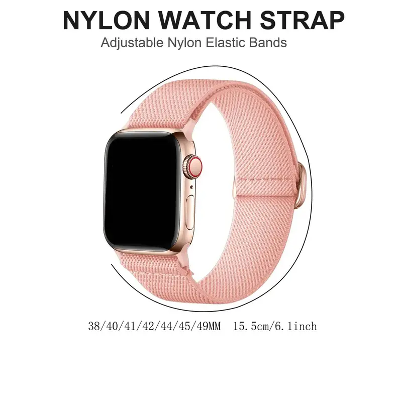 Stretchy Solo Loop Band, Soft Comfortable Nylon Elastic Braided Strap Wristband, Soft Nylon Watch Band for iWatch Series Ultra 9 8 7 6 5 4 3 2 1 SE 1