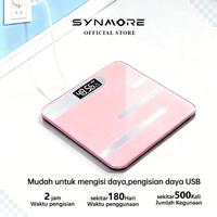 Gambar SYNMORE Timbangan Badan Digital Max180Kg USB Charge LCD Scale Kaca Tempered Glass 26X26cm dengan Tampilan Suhu & Kabel Charge Gratis - 25D020-Black-USB dari Synmore Official Store Kab. Tangerang 3 Tokopedia