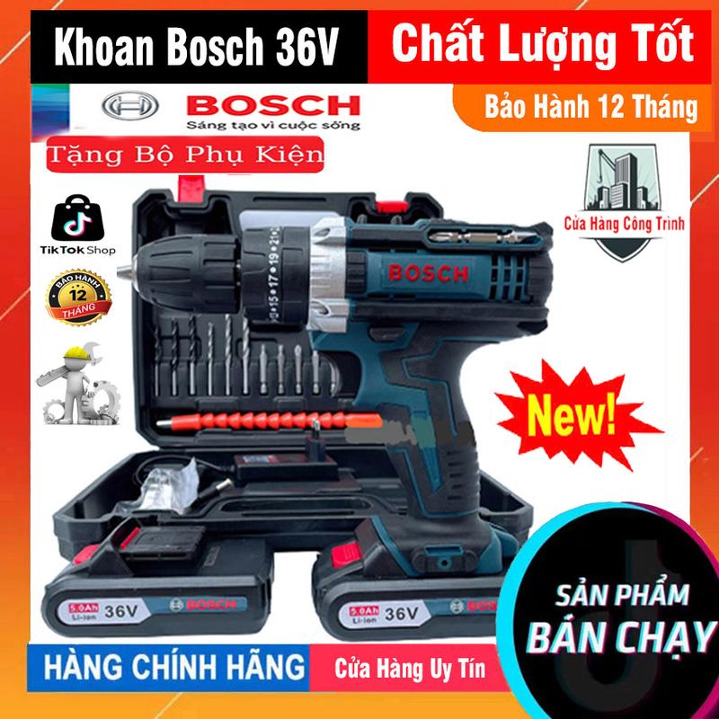 Product Introduction of Máy Khoan Pin 36V Bosch 3 Chức Năng Bắn Vít Khoan Tường - Tặng Kèm 24 Chi Tiết Gồm Các Mũi Khoan + Mũi Bắt Vít Tiện Lợi. 2