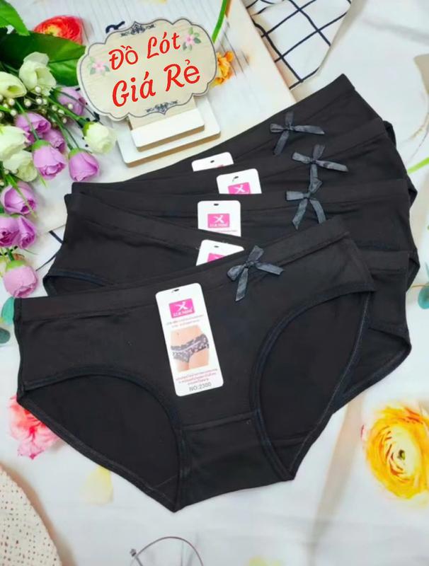 Set 5 và 10 Quần Lót ( MÀU ĐEN ) Phối Hoạ Tiết Nơ [ Size 30 - 50Kg ] - 2300 0