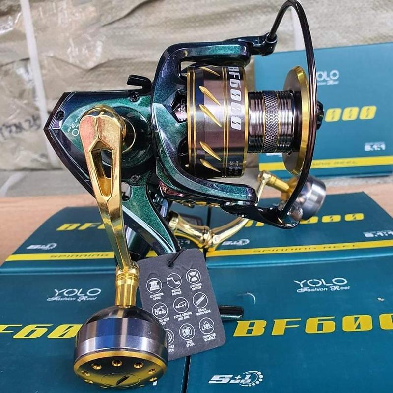 Máy Câu Cá BF Tay Quay Mạ Vàng Đẹp Cối Bánh Răng Kim Loại Fishing Bắt Cá Đi Câu