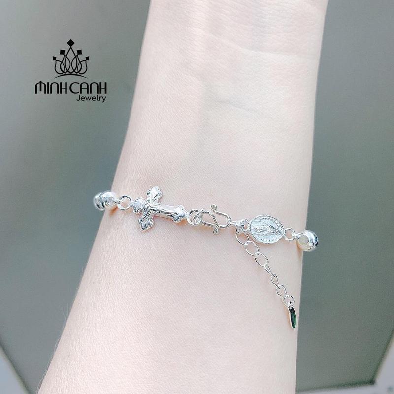 Lắc Tay Bạc Đức Mẹ Maria Và Chúa Giêsu Minh Canh Jewelry 3