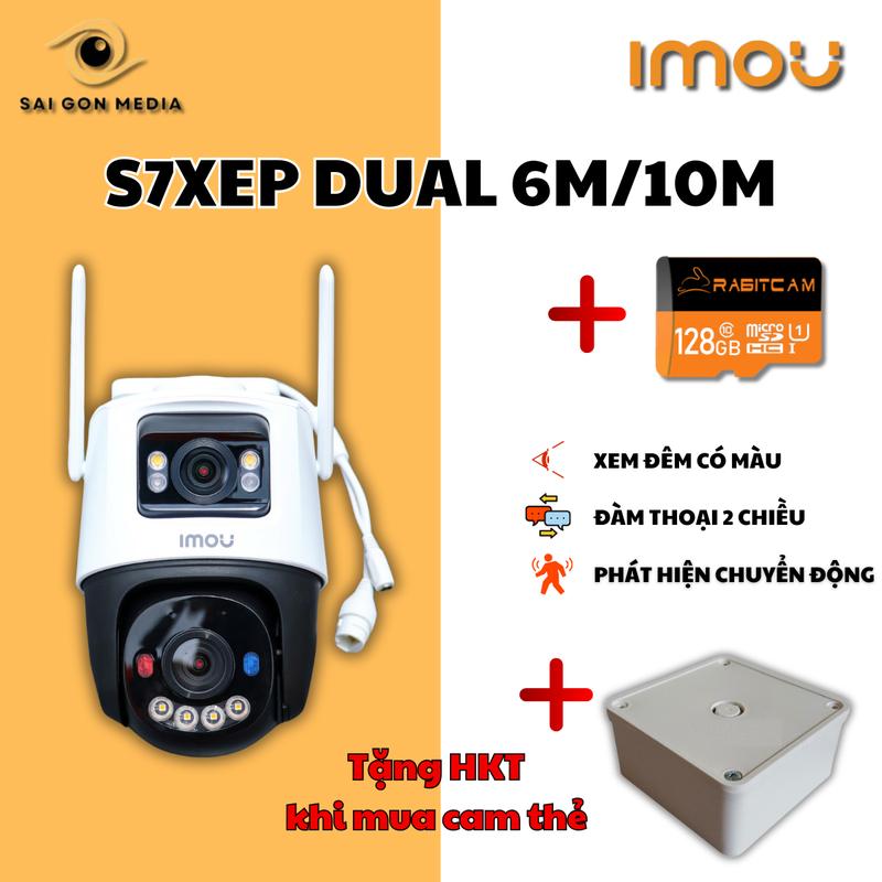 Camera IMOU CRUISER DUAL 2 S7XEP 6MP/10MP Ngoài Trời-Đàm Thoại 2 Chiều, Báo Động Đèn LED Xanh Đỏ