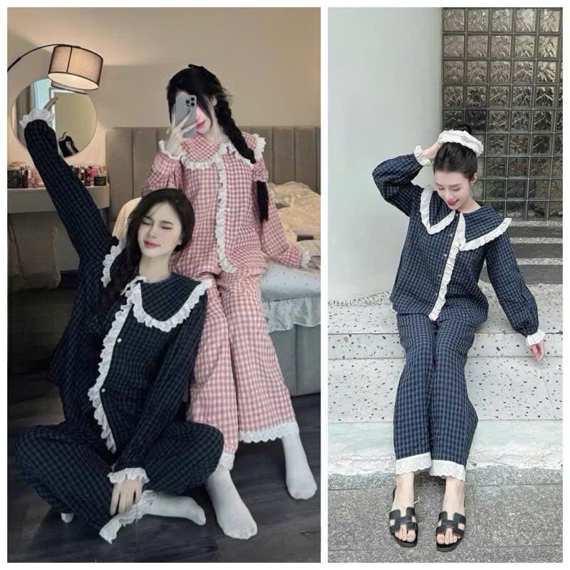  Bộ pijama ren bèo tiểu thư - Bộ đồ nữ mặc nhà siêu đáng yêu bánh bèo Women Beo 