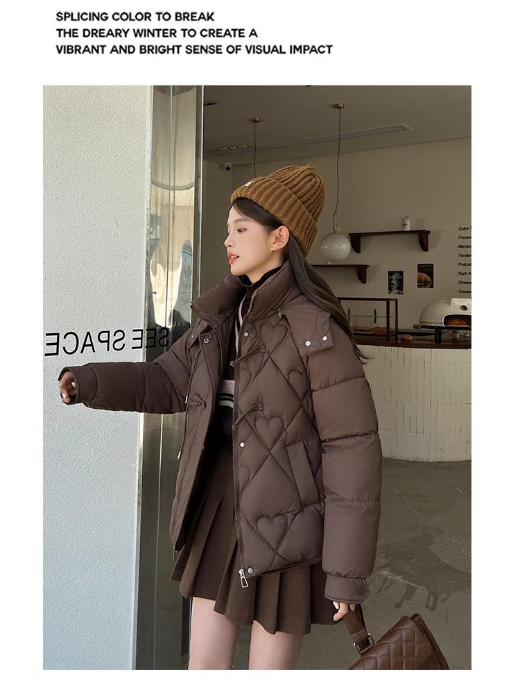 Product Introduction of Fashion Short Cotton-Padded Coat for Women Autumn and Winter New 2024 Korean Style Solid Color with Match Cotton Coat Jacket Thickened Padded Jacket Outer Wear 26