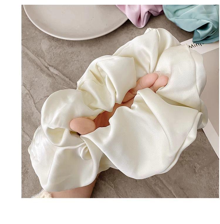 Product Introduction of Scrunchie Satin, Cỡ Lớn, Phong Cách Pháp, Dây Buộc Tóc Thanh Lịch, Phụ Kiện Tóc Búi Tóc Đơn Giản, Cho Bé Gái Và Phụ Nữ 9