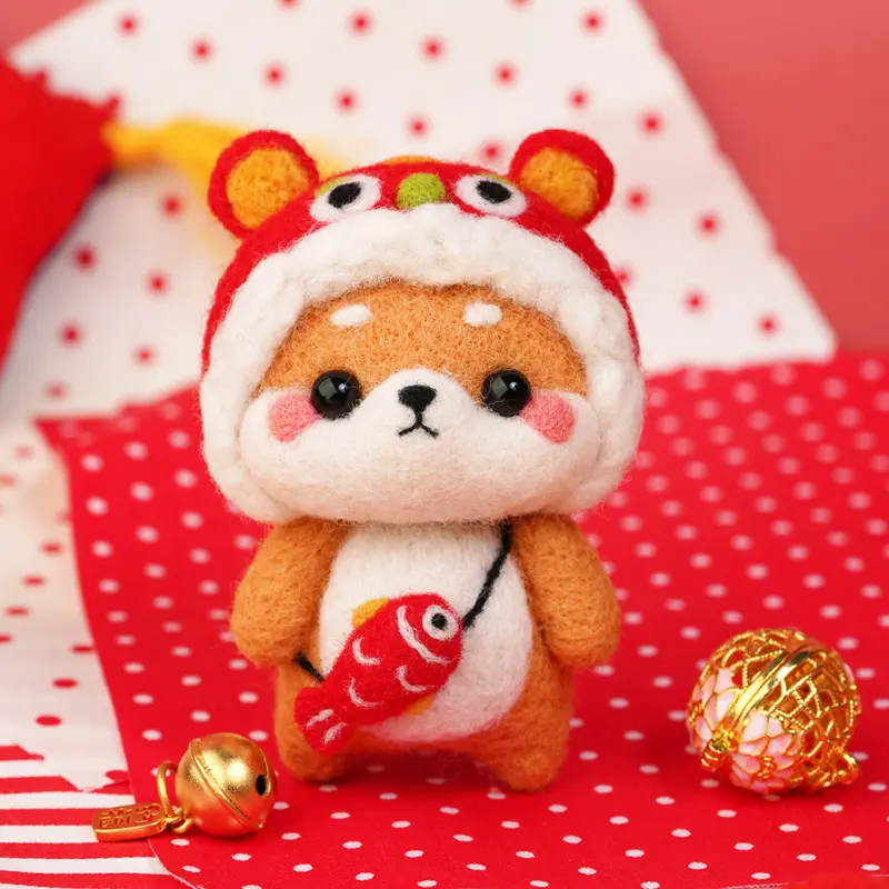 Lion Dance Wool Felt Stamping Toy Set Gift Doll Toy